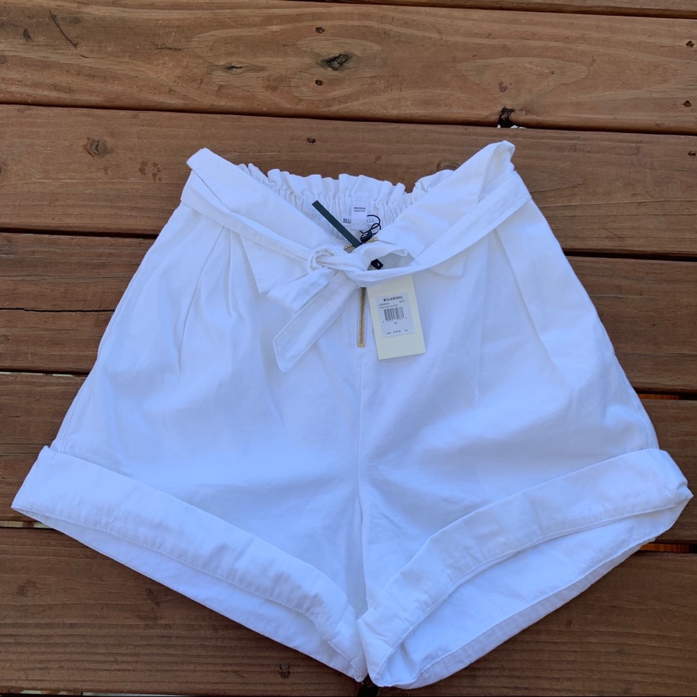 Billabong Elle White High Waisted Pull Up Shorts